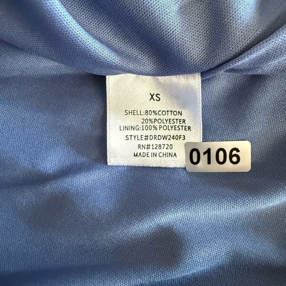 Francesca’s Harper Heritage Blue/White Striped Flutter Sleeve Wrap Dress Size XS - Picture 9 of 9